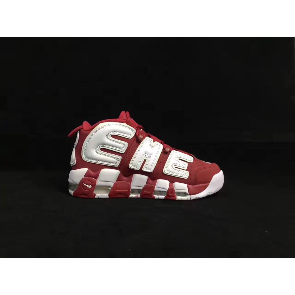 Carry Nike 耐克 Air More Uptempo Supreme Suptempo Red White Mens Sport Basketball Shoes Shopee Malaysia