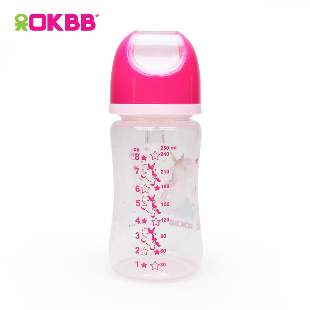 OKBB Twin Pack Baby Feeding Bottle Standard Neck Teats Feeding
