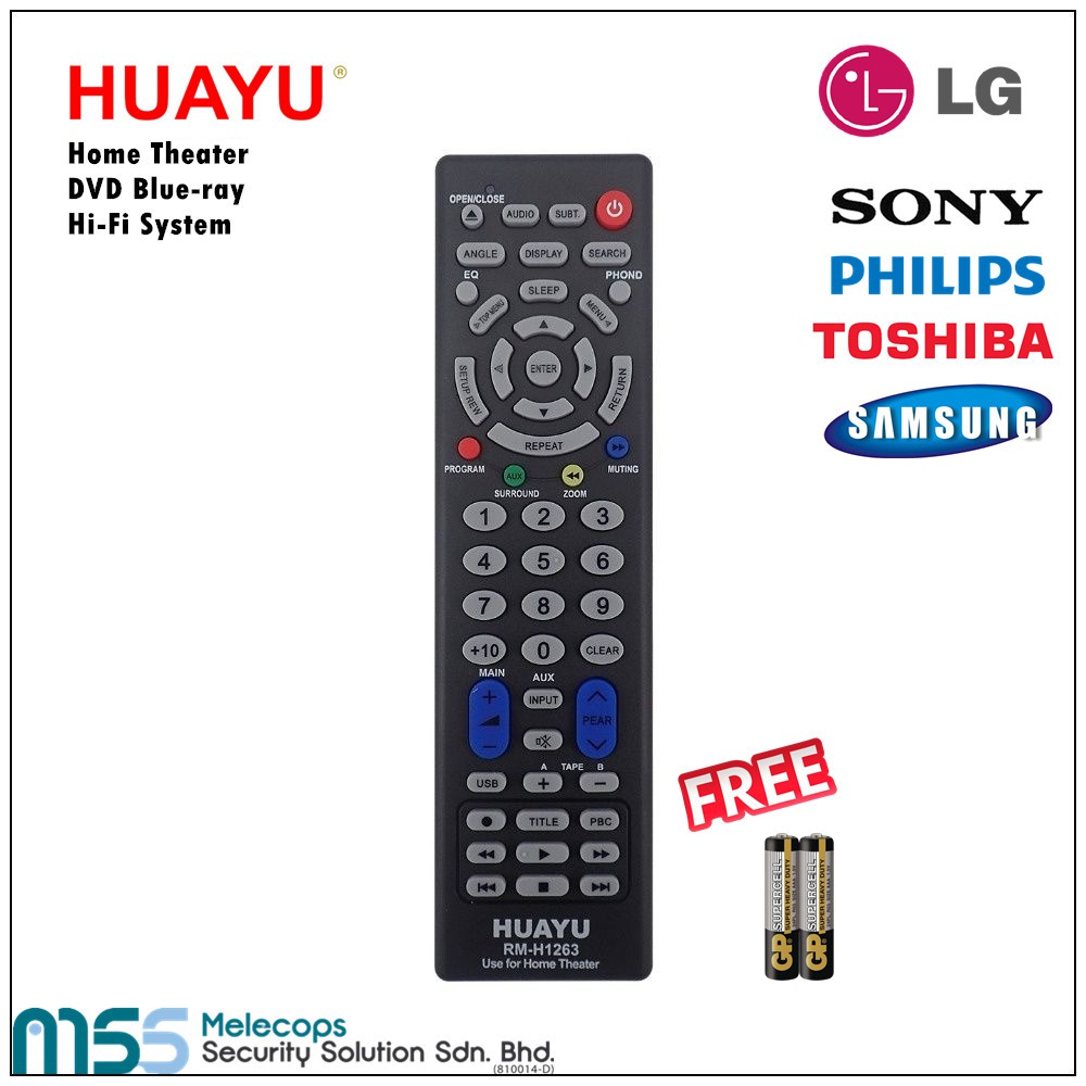 Huayu Home Theater Dvd Blue Ray All In 1 Universal Remote Control Rm H1263 Shopee Malaysia