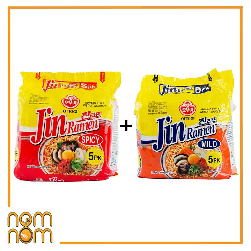 Ottogi Jin Ramen Mild And Jin Ramen Spicy Multipacks Instant Noodle Nom Nom Shopee Malaysia