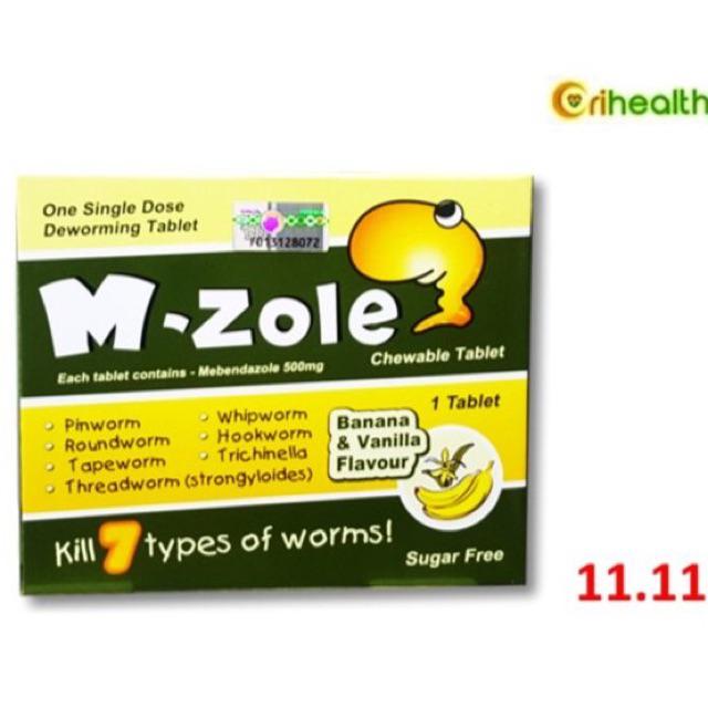 M-ZOLE CHEWABLE TABLET Mebendazole 500mg 1 tablet deworm 