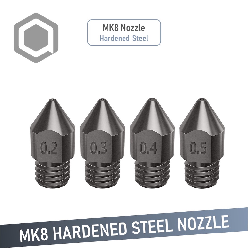 MK8 Hardened Steel Nozzle Extruder 0.4/0.6mm 1.75mm Filament For 3D Printer 