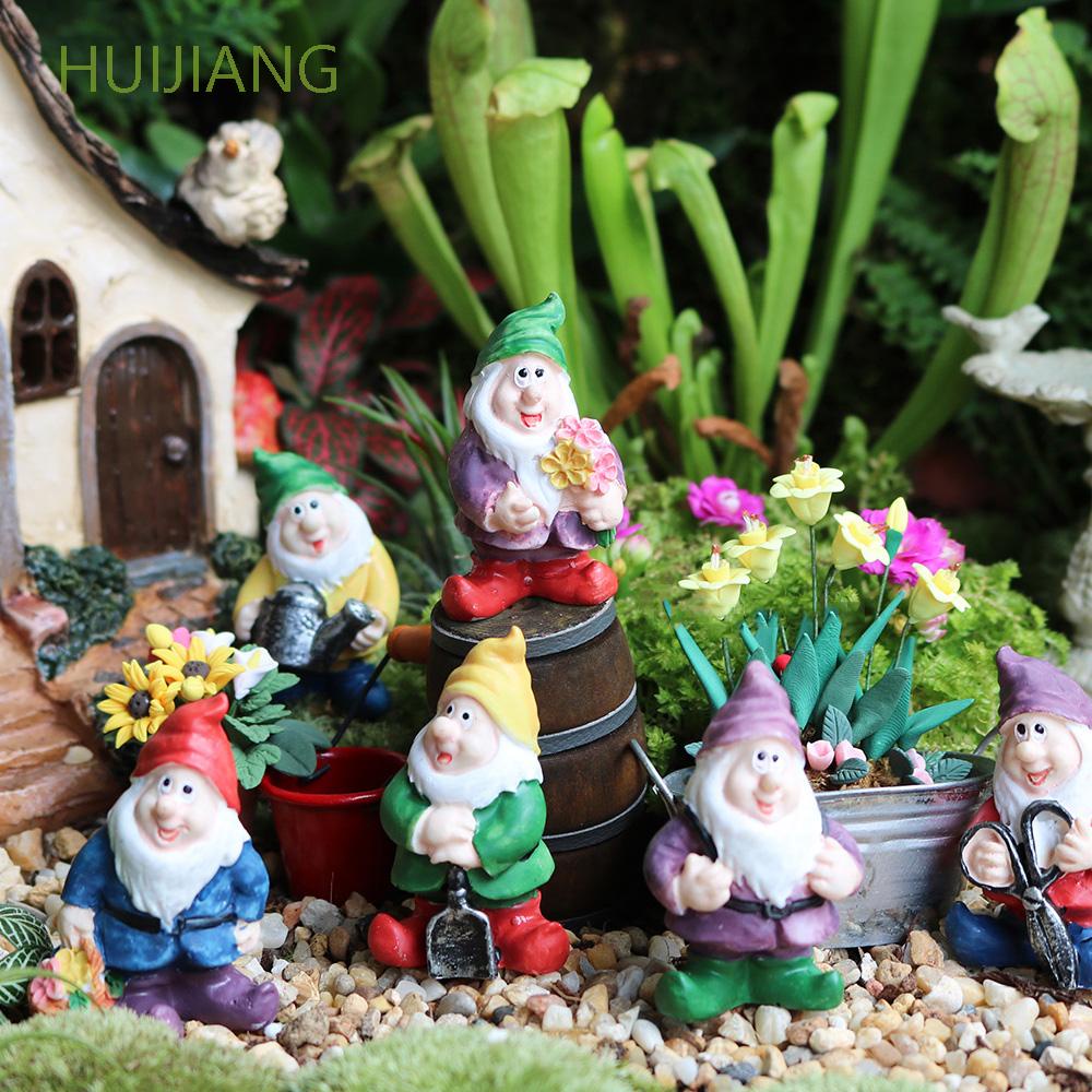 HUIJIANG Creative Micro Landscape Handmade Bonsai Decoration Miniature Figurine Office Elves Tiny Gnomes Pixie Mini Fairy Dollhouse Fairy Garden Ornament