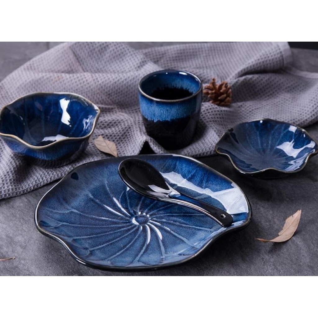 blue plate set