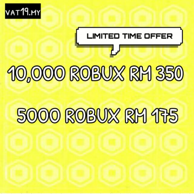 Cheap 5000 And 10 000 Roblox Robux Shopee Malaysia