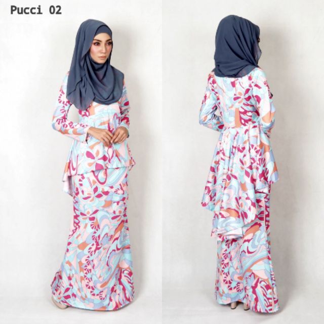 S 10XL Mimi Pucci Fishtail Baju  Kurung  plussize raya 