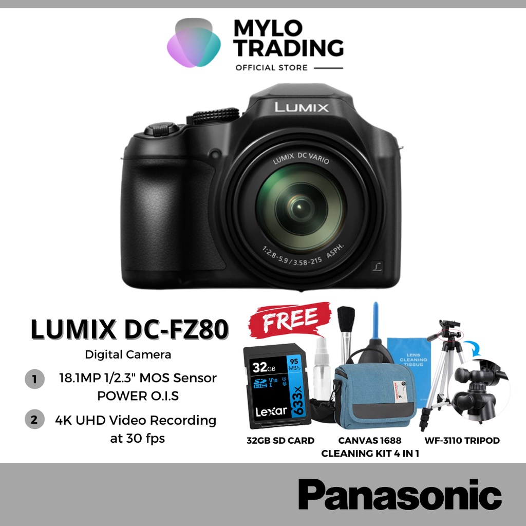Panasonic Lumix DCFZ80 / FZ80 / FZ300 Digital Camera with 60X Optical