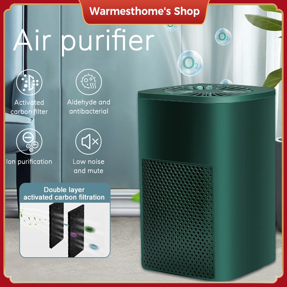 [ Ready Stock] Mini Negative Ion Air Purifier USB Portable Low Noise Formaldehyde Dust Removal Second-hand Smoke PM 2.5 Anti-allergic Smart Home Air Purifier