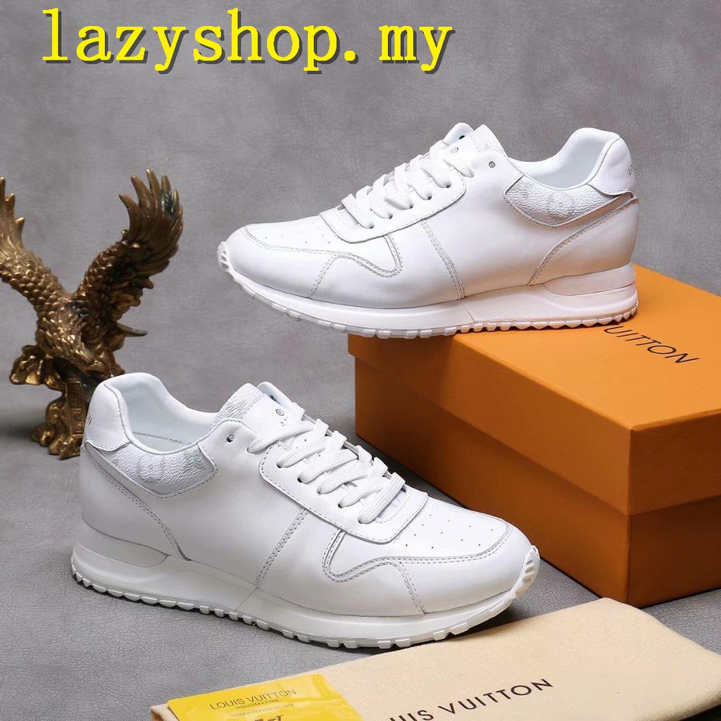 2019 LV men leather white sneakers fashion casual sports running jogging shoes | Shopee Malaysia