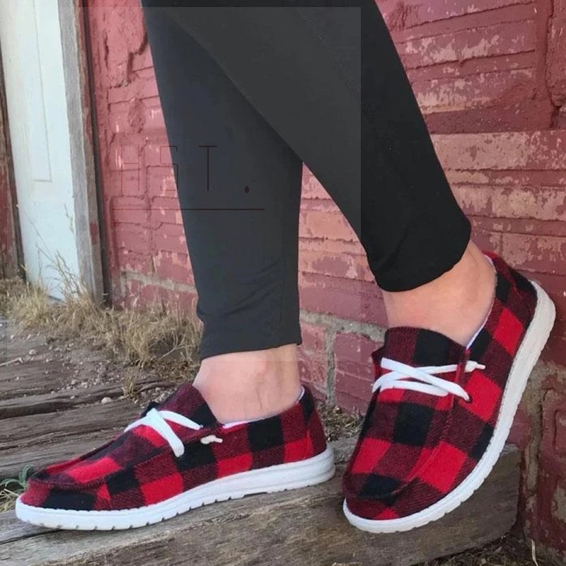 buffalo plaid canvas shoes