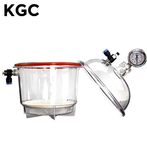 Laboratory Polycarbonate Vacuum Desiccators 250mm with Pressure Gauge