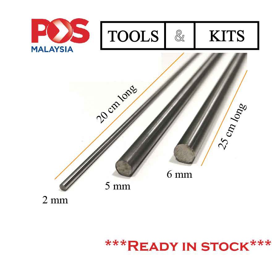 Linear Steel Rod for DIY Projects 2mm 5mm 6mm Batang Besi  