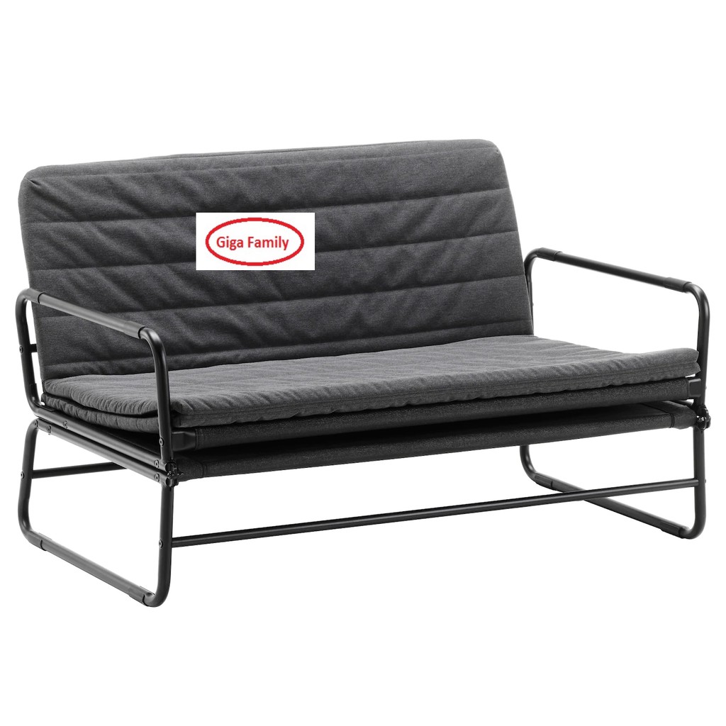 I K E A HAMMARN Sofa bed, Knisa dark grey, black, 120 cm | Shopee Malaysia