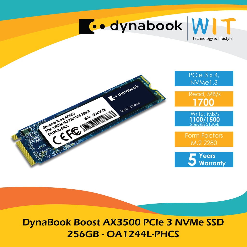 DynaBook Boost AX3500 PCIe 3 NVMe SSD - 256GB/512GB