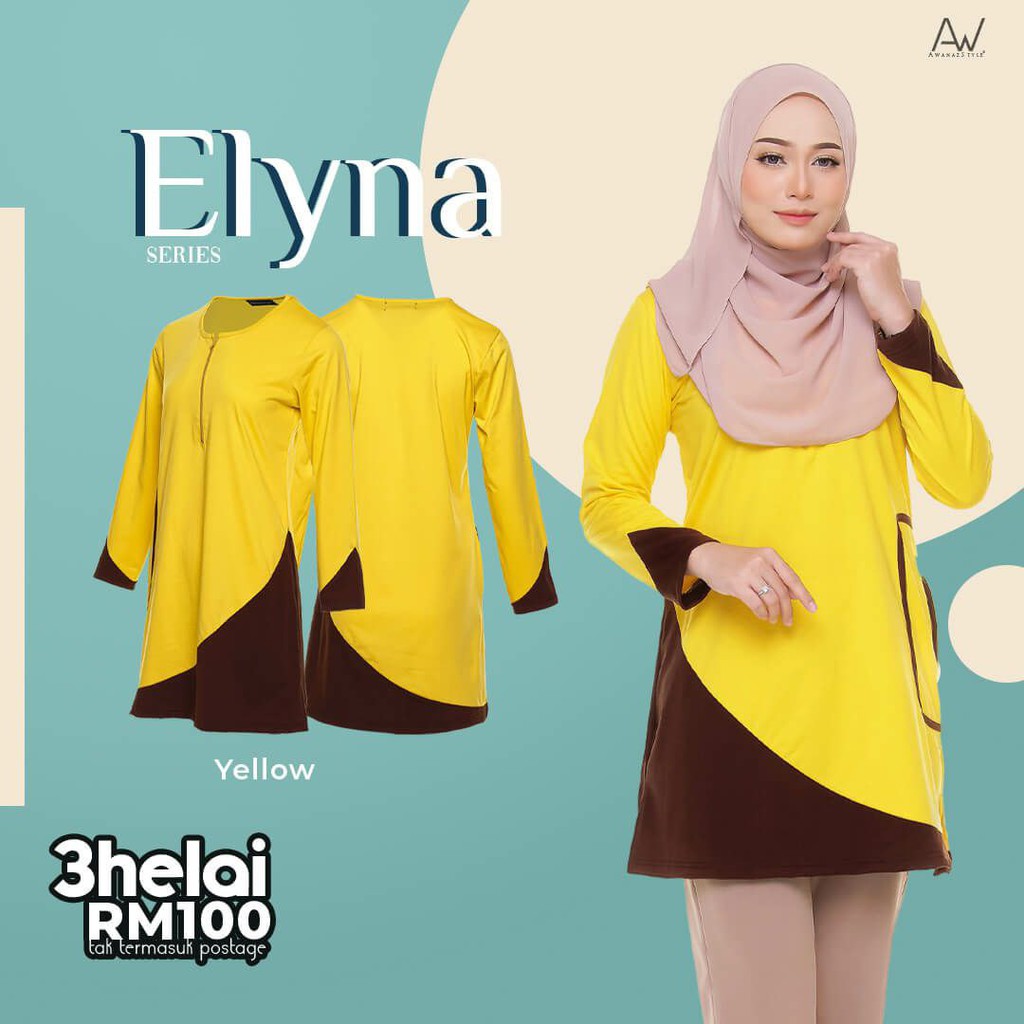 (Ready stock) T-Shirt Muslimah Elyna Series by Awanaz Style | Shopee ...