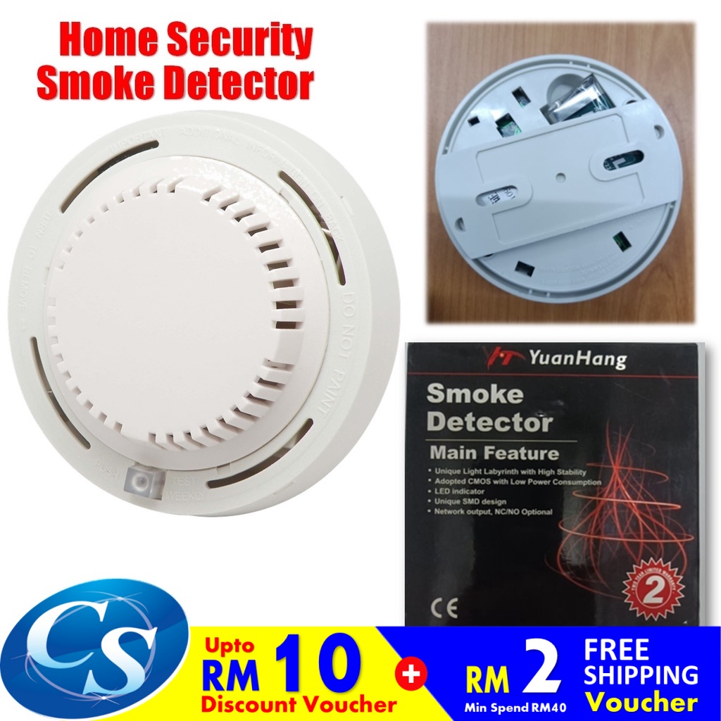 2 In 1 Wireless Alarm Security Smoke Detector Fire Sensor Smoke Alarm ...