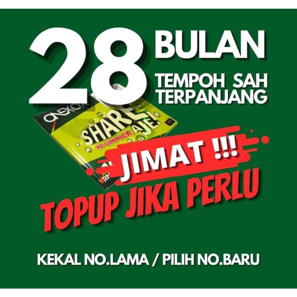 [ONEXOX 28MONTH] Simkad Tempoh Expired Panjang Sim Card Super Long