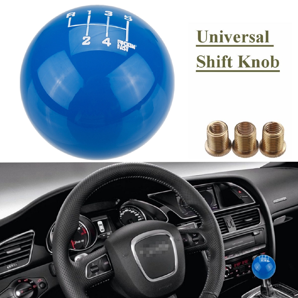 Black Universal 5 Speed Round Ball Gear Shift Knob Short Throw Lever