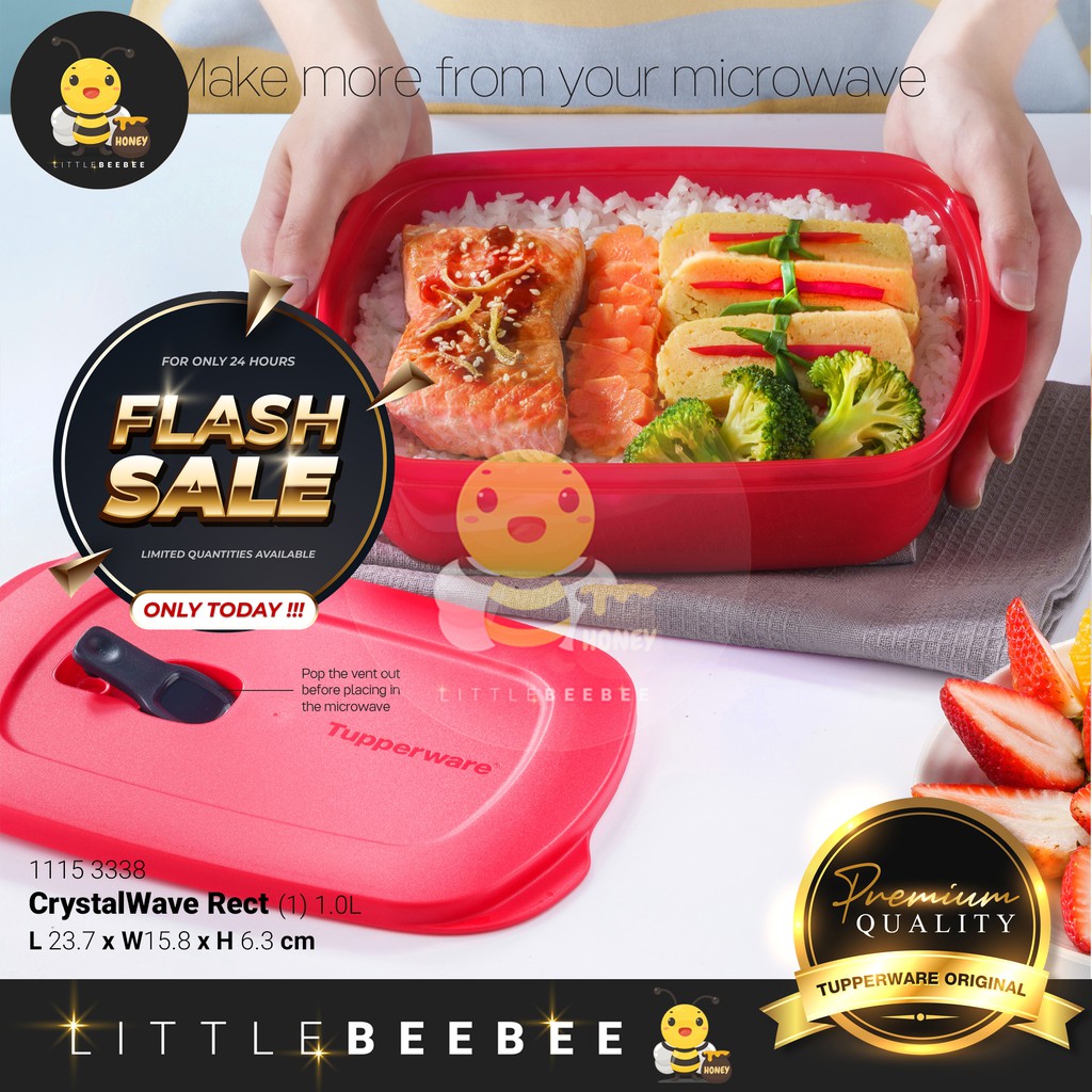 Tupperware CrystalWave Rect (Lunch Box) / Reheatable Divided (Lunch Box) - 1.0L