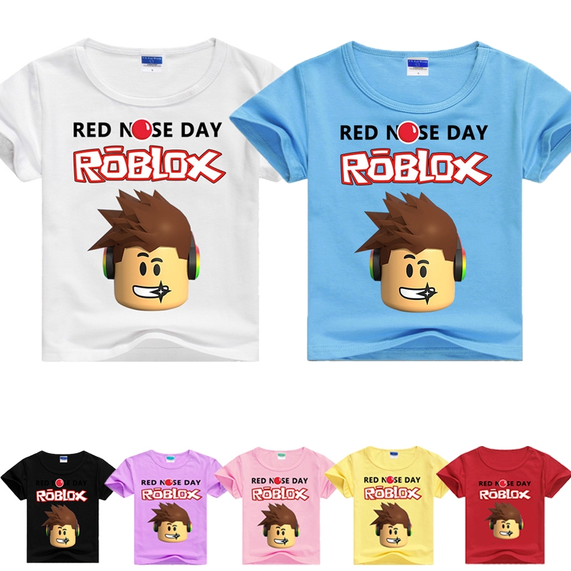 Kids Boys Girls Roblox Tshirt Summer Short Sleeve Tee Shirt Tops Shopee Malaysia - boys girls cartoon roblox t shirt clothing red day long