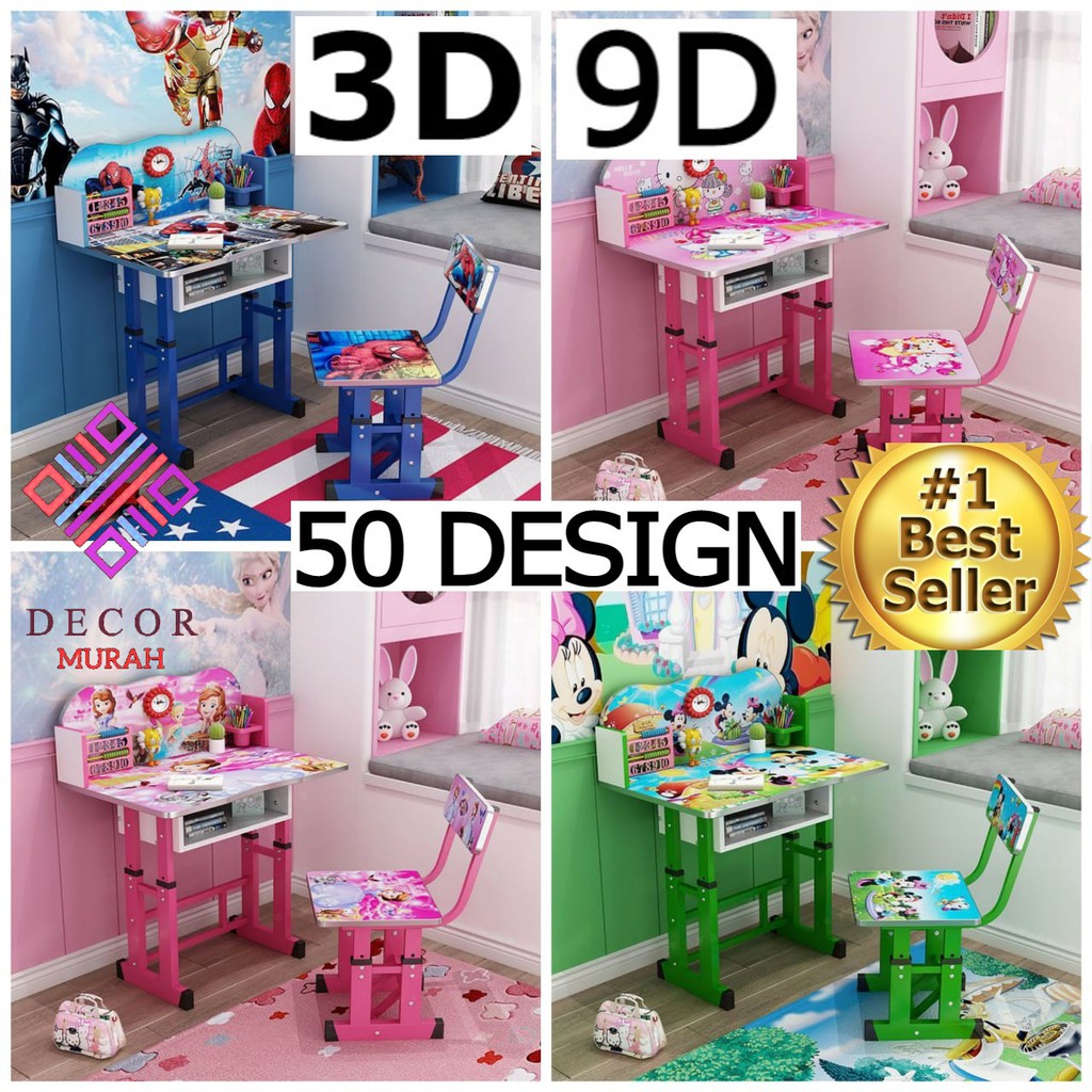 Meja Belajar Kanak Kanak Study Table Cartoon Meja Belajar Budak Kartun