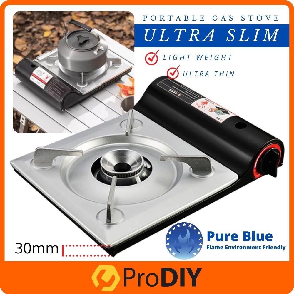 Ultra Slim Thin Portable Mini Camping Gas Stove Butane Cooker for