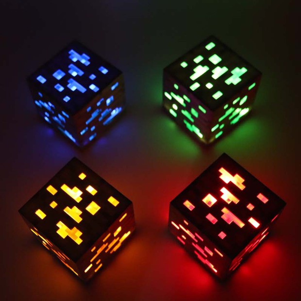 Dropship 2020 New Light Up Game Minecraft Torch 4 Colors Square Led Night Light Room Stone Diamond Led Toys Home Decor Shopee Malaysia