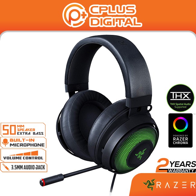 Razer Kraken Ultimate Rgb Usb Thx 7 1 Spat Gaming Headset Chroma Rgb Lighting Retractable Active Noise Cancelling Mic Shopee Malaysia