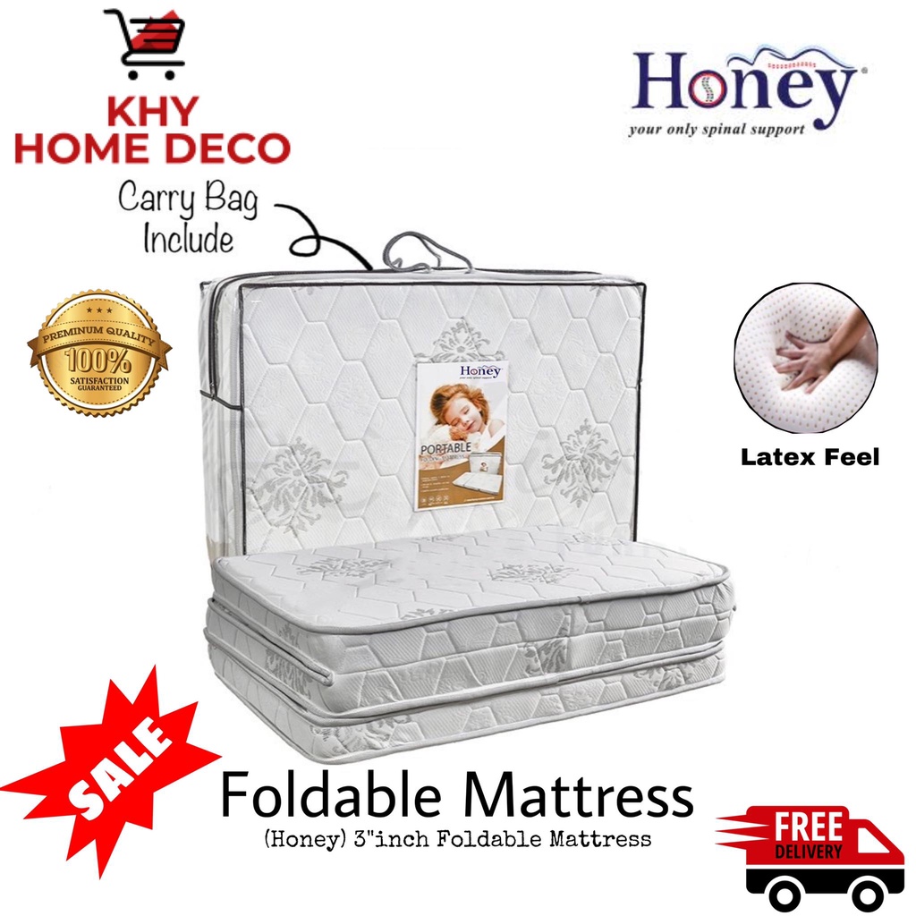 (Honey) 3Inch Folding Mattress Single / Foldable Mattress / 3 Fold