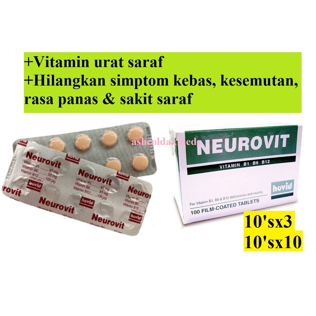 Hovid Neurovit Vitamin B1 B6 B12 100s (EXP: 11/23) | Shopee Malaysia