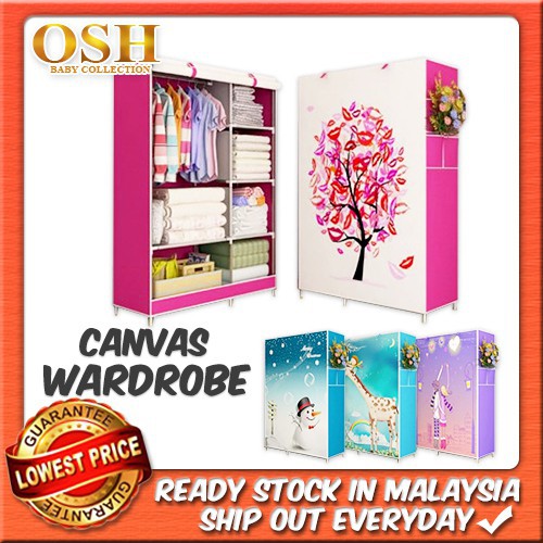 Sales Promotion Osh Diy Canvas Wardrobe Shopee Malaysia