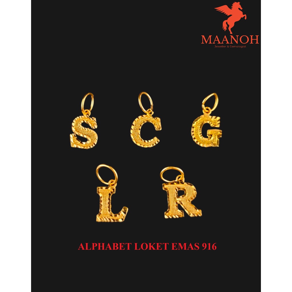 Buy Maanoh Pather Alphabet Loket Emas 916 Loket Huruf Emas 916 Alphabet Pendant Alphabet Locket Loket Huruf Pendant Huruf Seetracker Malaysia