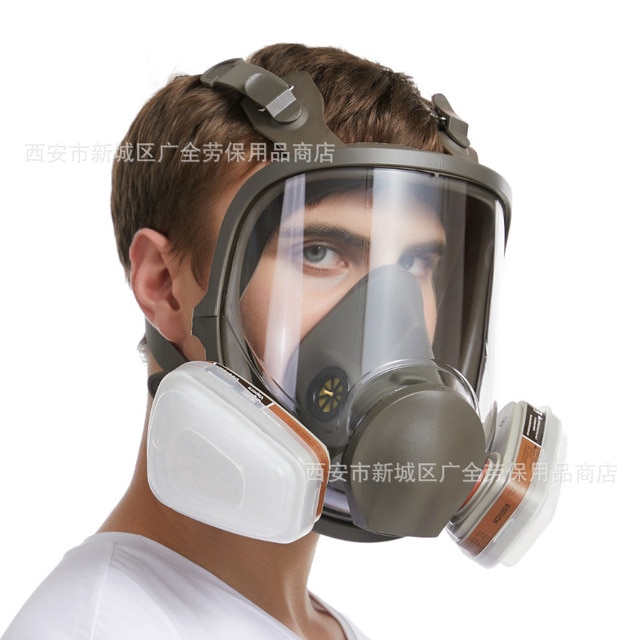 Download 7 In 1 6800 Gas Mask Full Face Large View Facepiece Painting Spraying Respirator For Gas Mask Respirator Filterg Spraying Shopee Malaysia PSD Mockup Templates