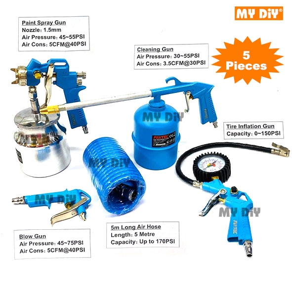 Diy 4u Fixtec Air Compressor Kit 5pcs Spray 750cc Paint Sprayer Pneumatic Tool Ee Malaysia - Diy Air Compressor Kit