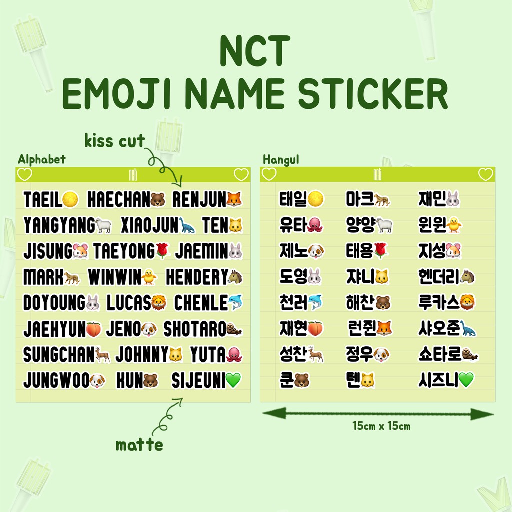 Nct 2020 Emoji Name Sticker / NCT Dream cut NCT Dream 127 U WayV Member