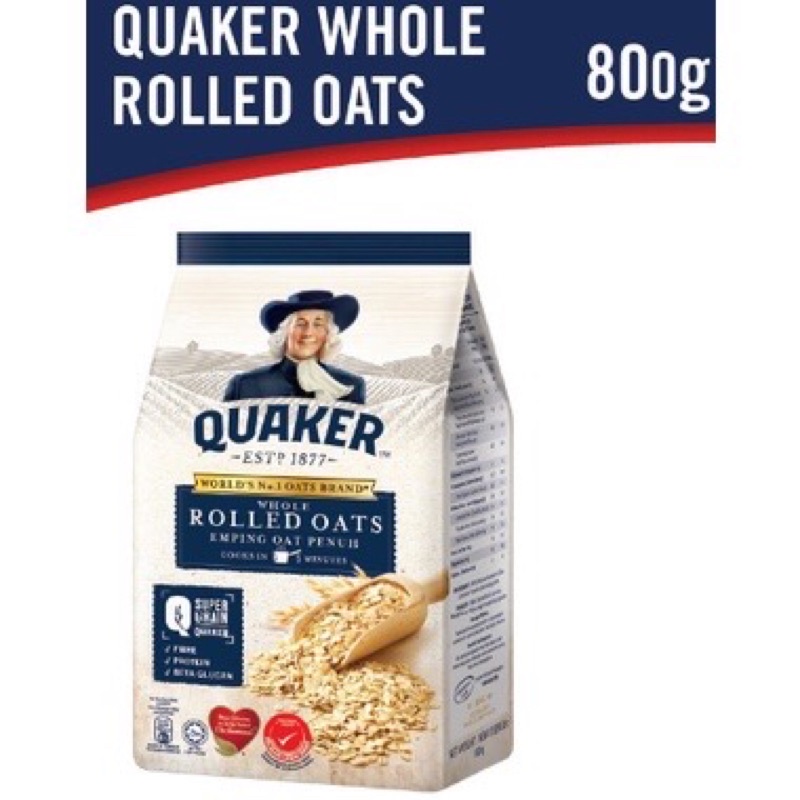 Quaker Whole Rolled Oats 800g | Shopee Malaysia