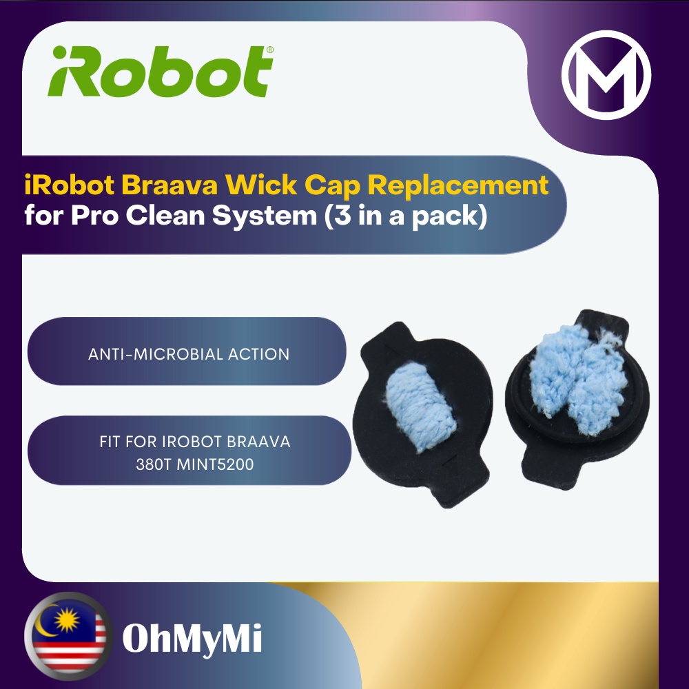 iRobot Braava Wick Cap Replacement for Pro Clean System (3 in a pack