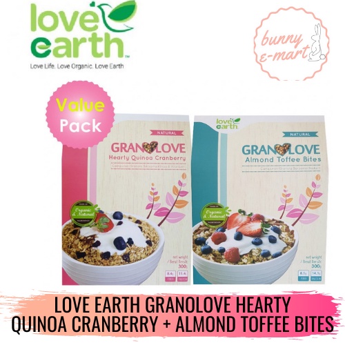 Love Earth GranoLove Hearty Quinoa Cranberry 300g + Love Earth