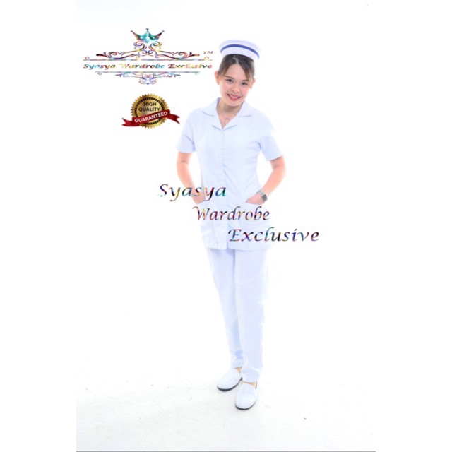 READY STOK UNIFORM NURSE & PPK EPAULET LENGAN PENDEK BY SYASYA WARDROBE EXCLUSIVE