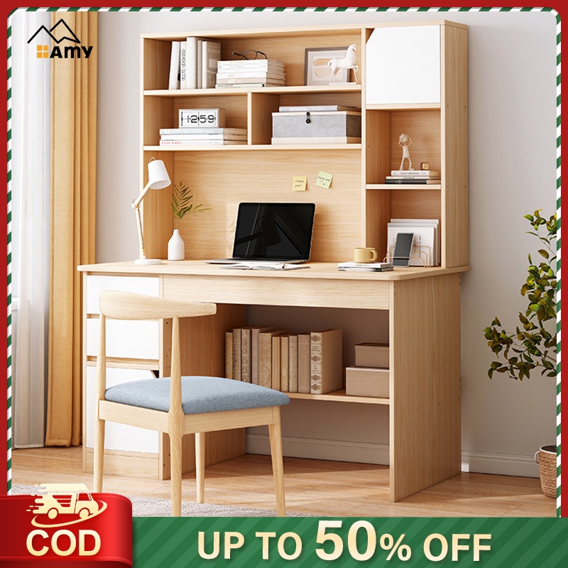 Amy Computer Office Desk With Drawer Study Table With Book