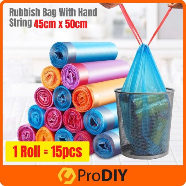 45cm x 50cm Rubbish Bag With String Home Garbage Bags Office Cleaning