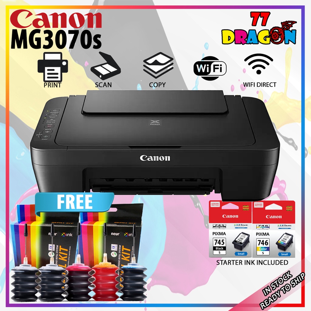 CANON PIXMA MG3070S All-in-One Wireless Printer - Print / Scan / Copy ...