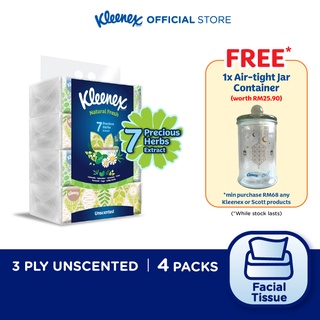 Image of Kleenex Facial Tissue Soft Pack Natural Fresh - 2 PLY (160's x 4)