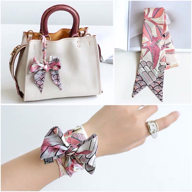 Twilly Scarf Bag Accessories Ribbon Handle Bag Slender Tied Wrapping