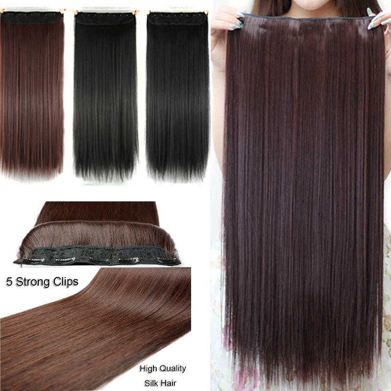 5 Clip In Hair Extensions Strong Clip Hair Extension High Quality Heat  Resistant Synthetic Hair Pieces | Shopee Malaysia