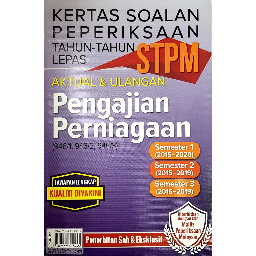 Buy Kertas Soalan Peperiksaan Tahuntahun Lepas STPM . Actual & Repeat