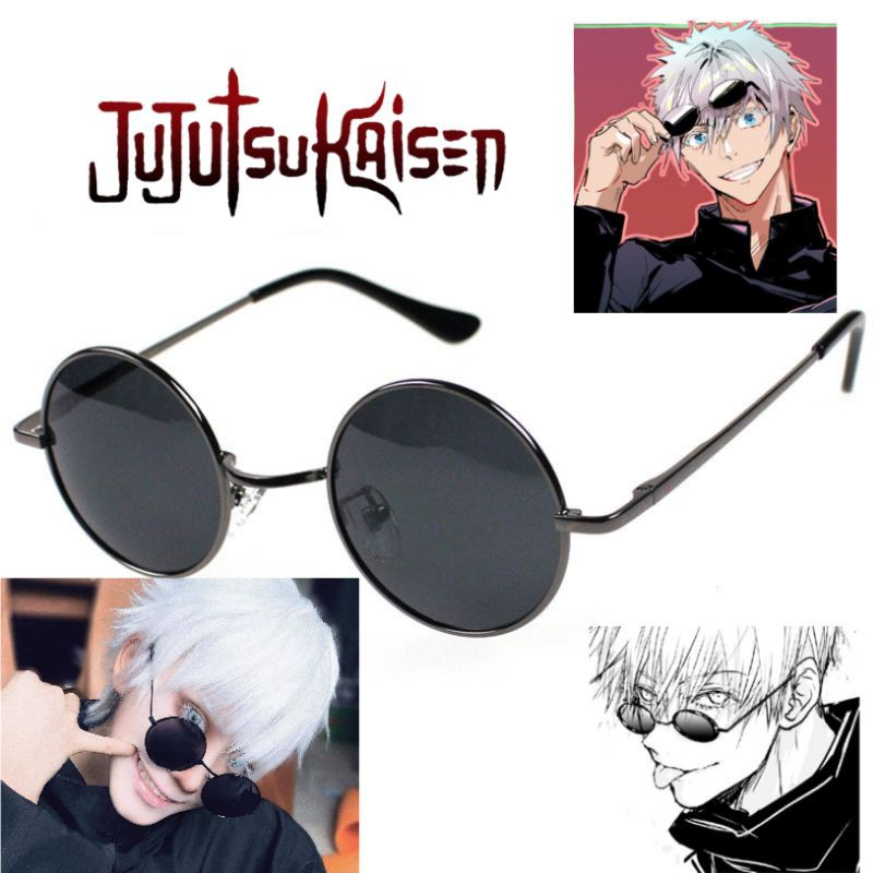 Anime Jujutsu Kaisen Gojo Satoru Lookalike Sunglasses Black Round