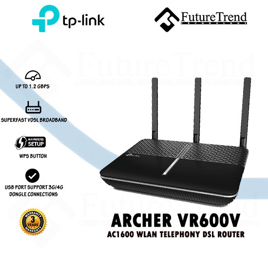 TPLink AC1600 WLAN Telephony DSL Router (Archer VR600V) | Shopee Malaysia