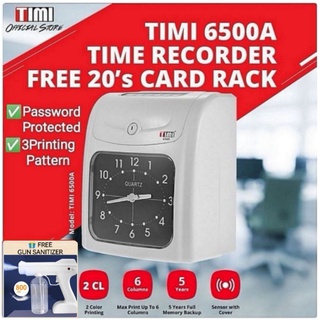 TIMI® 6500A Punch Card Machine | Time Recorder Machine -Free 20slot rack &100pcs Card * 时间打卡机