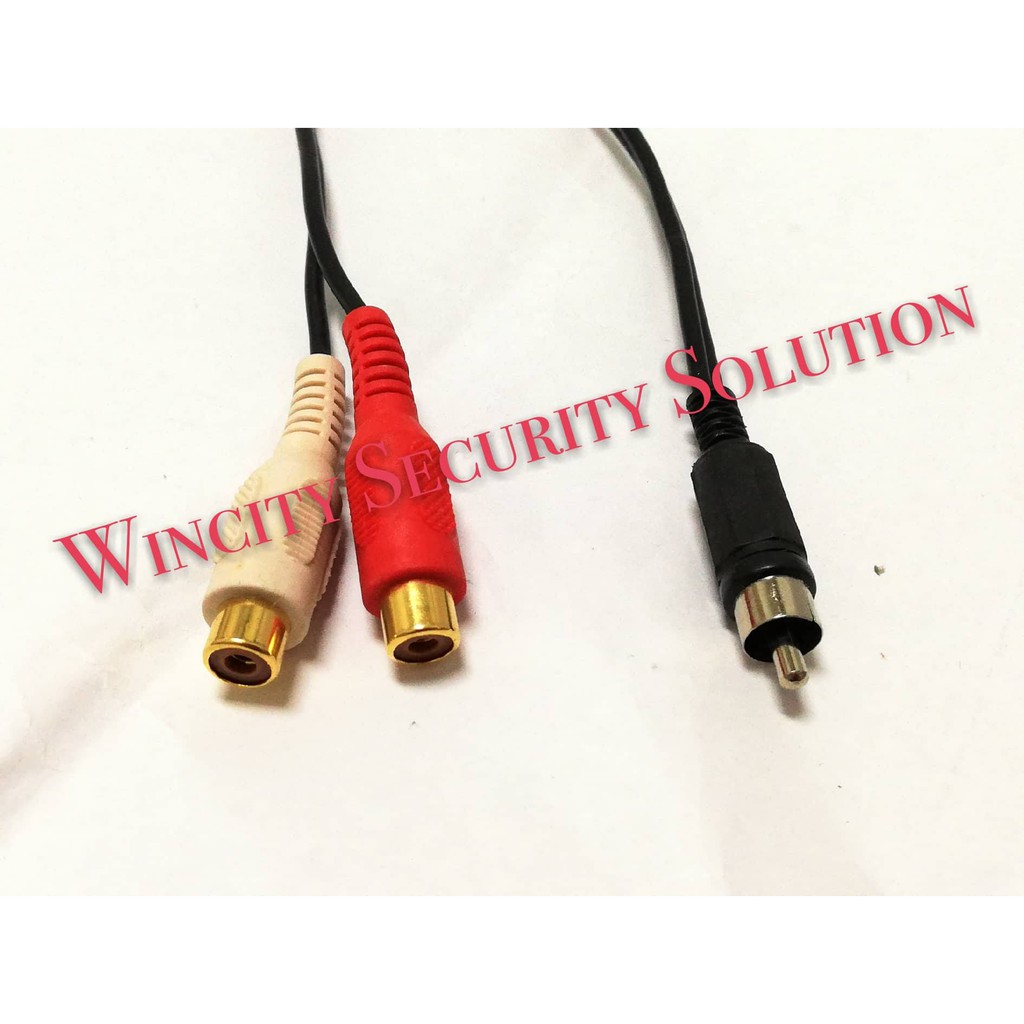 Y splitter 1 Female to 2 male Y Adapter A//V cable RCA phono Audio Video